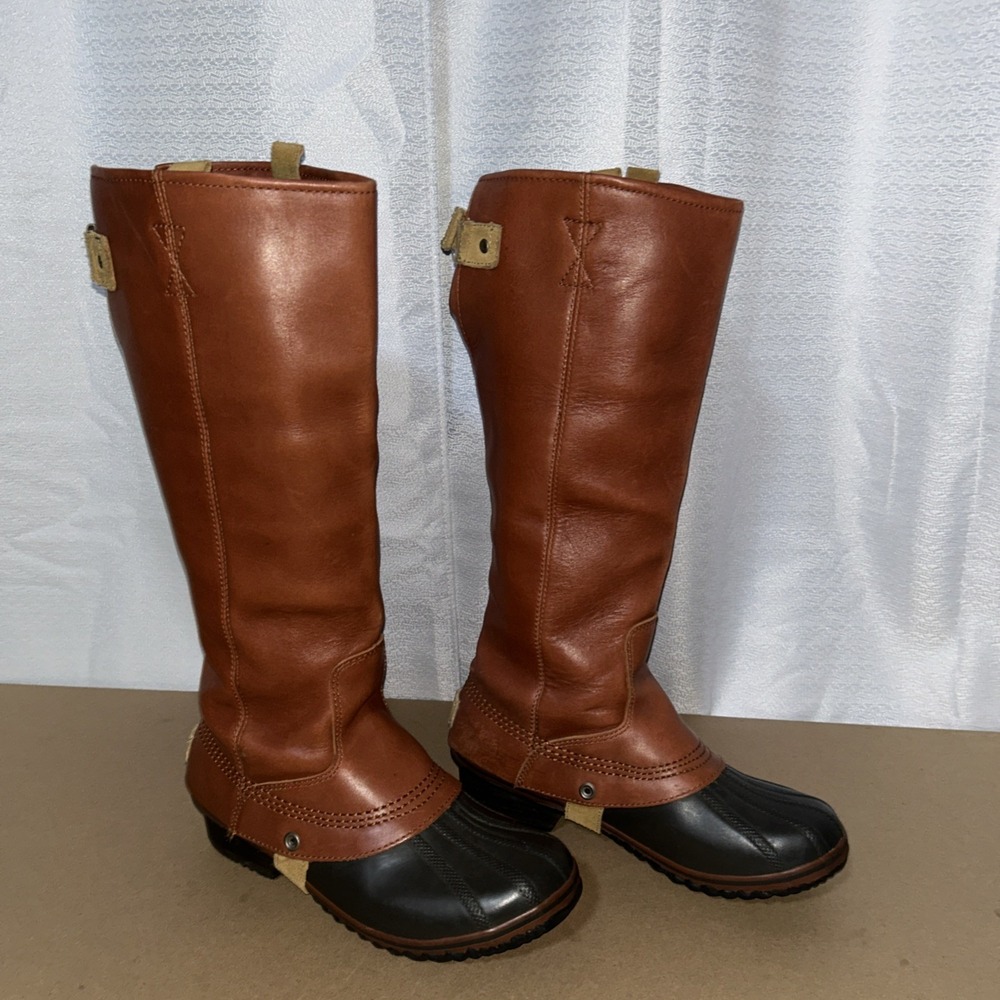 SOREL SLIMPACK TALL 8.5 EQUESTRIAN Riding Boots Women CINNAMON